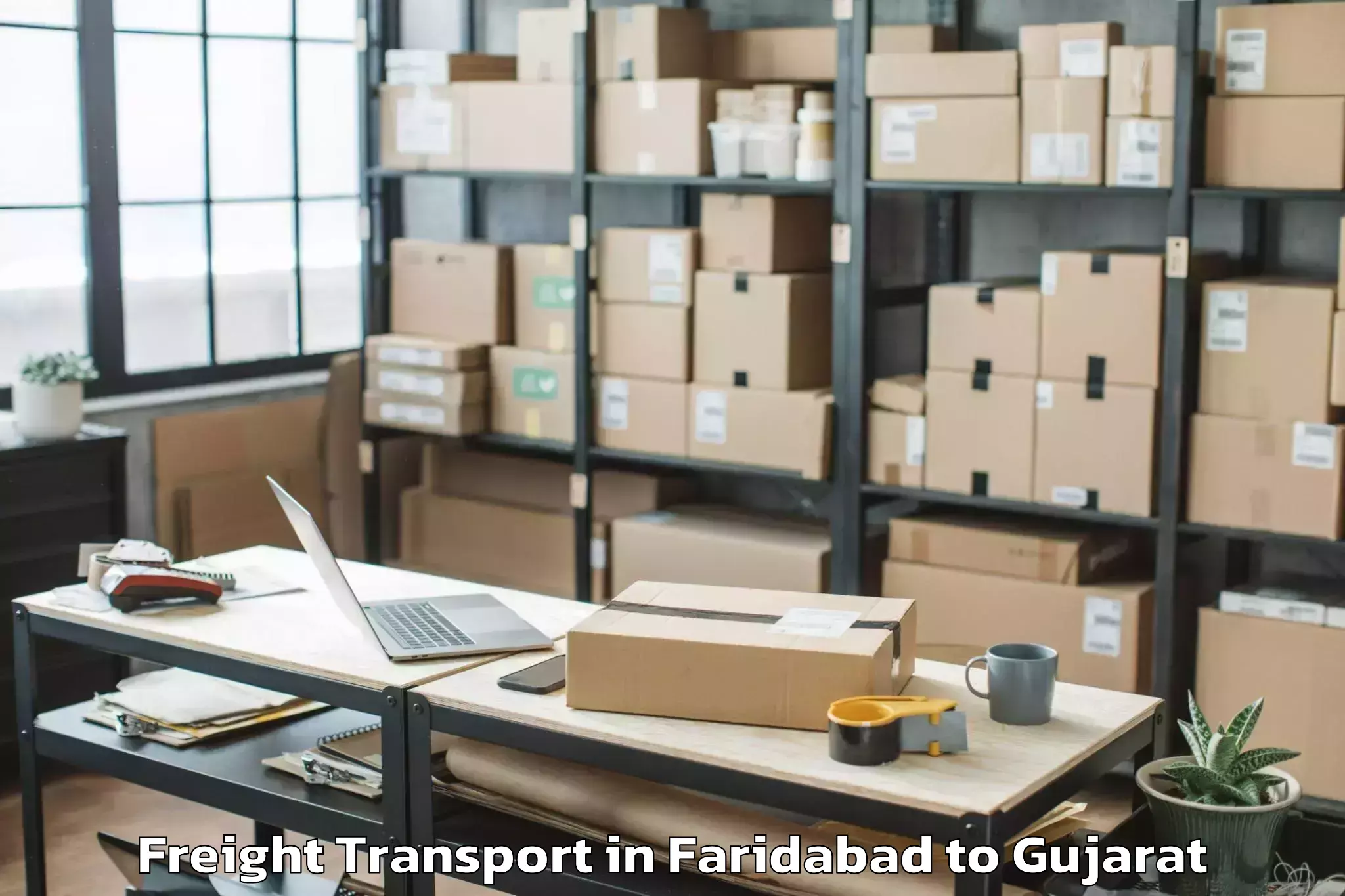 Book Faridabad to Sarkhej Freight Transport